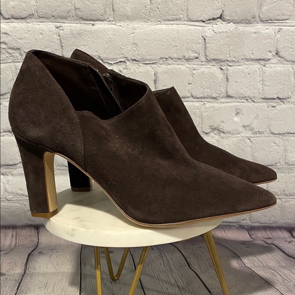 Cole Haan Shoes - Cole Haan Dark Brown Suede Heeled Boots Sz 8 NWOB